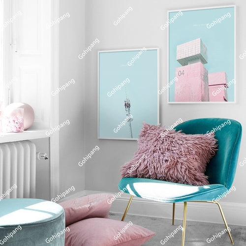 Pink Fresh House Quote Landscape Wall Art Print