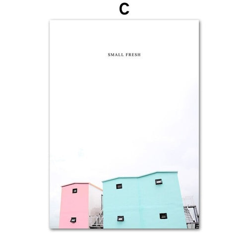 Pink Fresh House Quote Landscape Wall Art Print