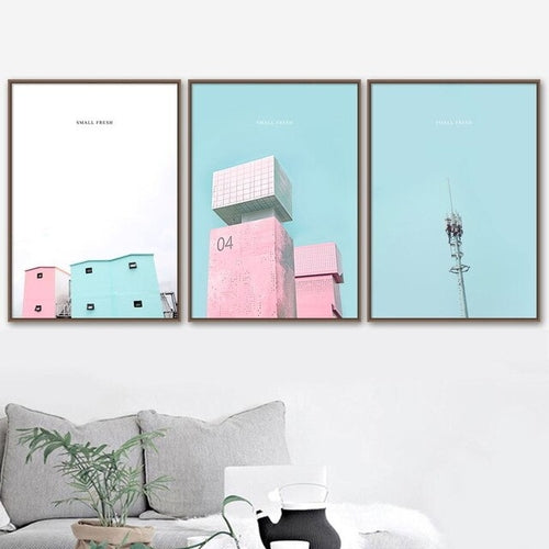 Pink Fresh House Quote Landscape Wall Art Print