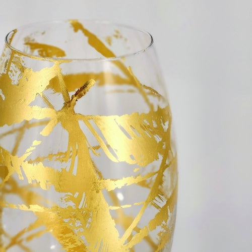 AMARYLLIS 12" Gold Gilded Glass Bullet Vase