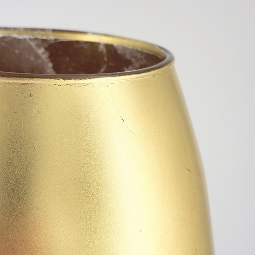 AMARYLLIS 12" Gold Gilded Glass Bullet Vase